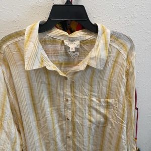 3x new yellow and cream blouse button down